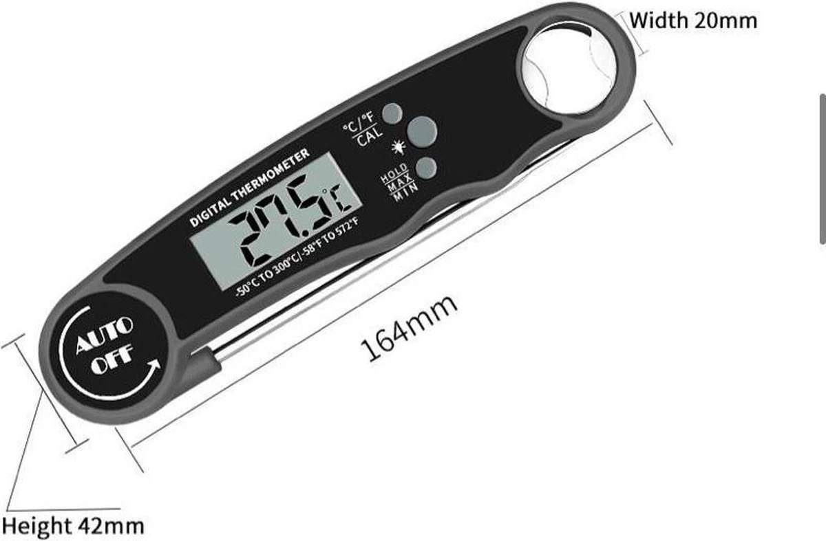 Merkloos PK Goods BBQ Thermometer- BBQ Accesoires -Draadloze Thermometer- Kernthermometer - Waterdicht- Vleesthermometer - Afbeelding 10
