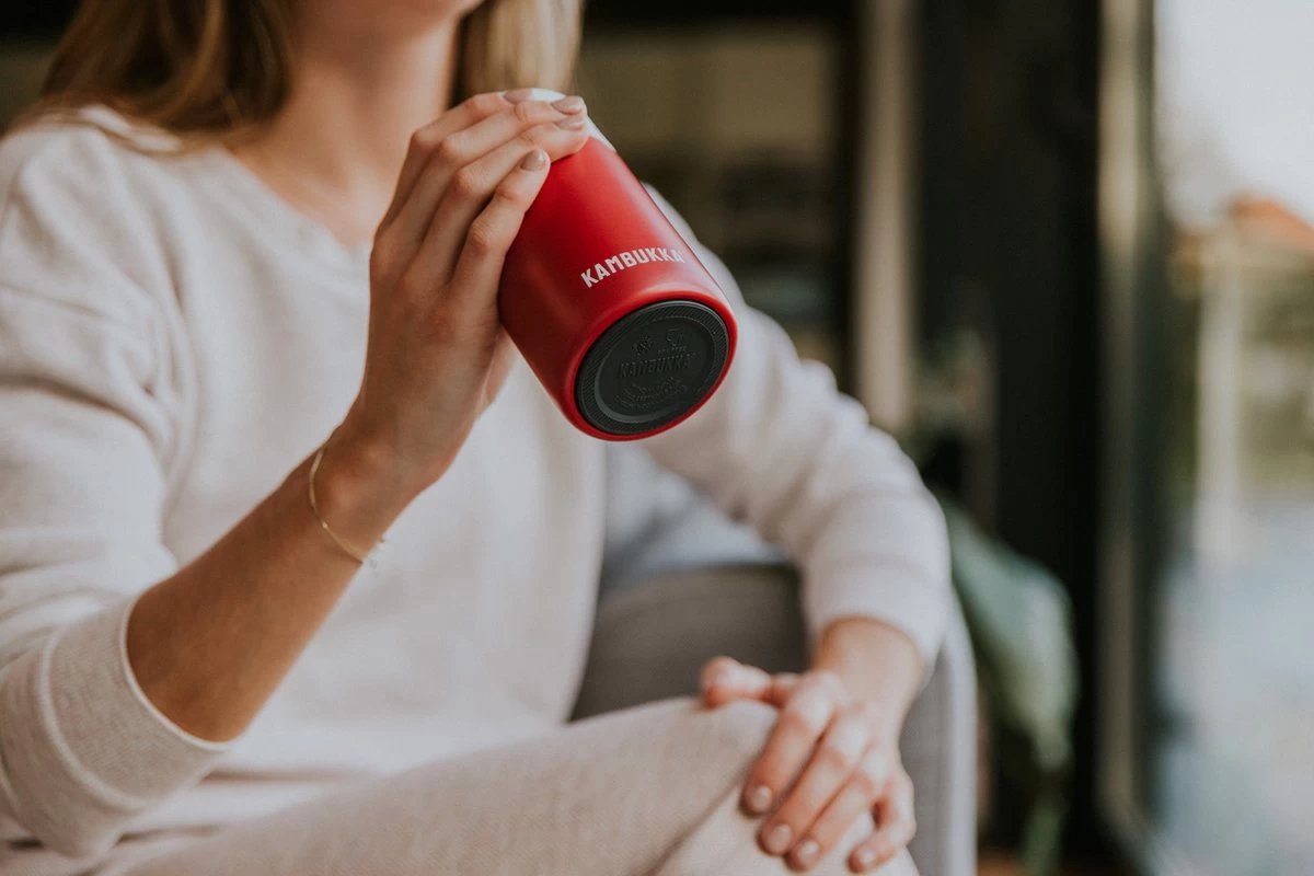 Kambukka Olympus Thermosbeker 300 Ml - Makkelijk Reinigen - Lekvrije Koffiebeker - RVS - Cherry Cake - Afbeelding 6