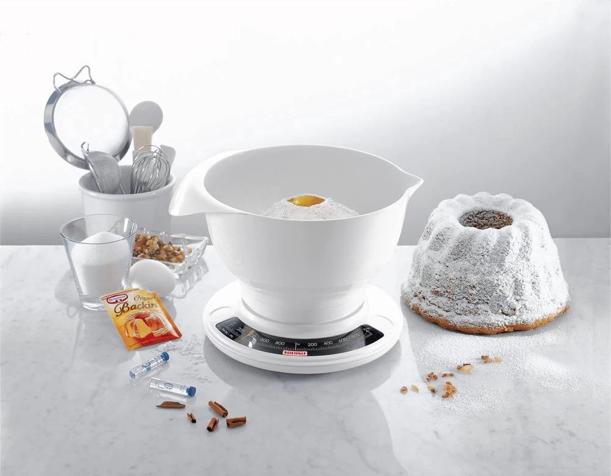 Soehnle Analoge Keukenweegschaal Culina Pro - Wit - Tot 5 Kg - Afbeelding 6