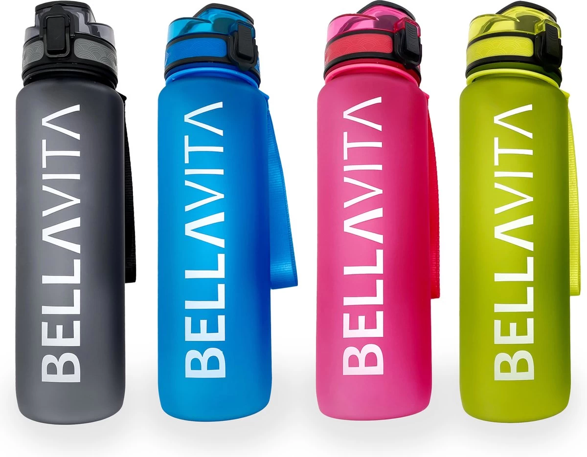 BELLAVITA Drinkfles - Groen - Waterfles - Drinkfles Volwassenen - Drinkfles Kinderen - Drinkfles 1 Liter - Fles - 1 Liter - 1000ml - Tritan - Fruitfilter- BPA-vrij - 100% Lekvrij - Afbeelding 2