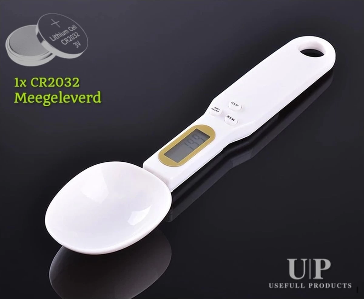 UsefullProducts Digitale Weegschaal Lepel - Dierenvoeding Weegschaal - Supplementen Weegschaal - Weeglepel - Maatlepel - Lepelweegschaal - Lepelweger - Keukenweegschaal
