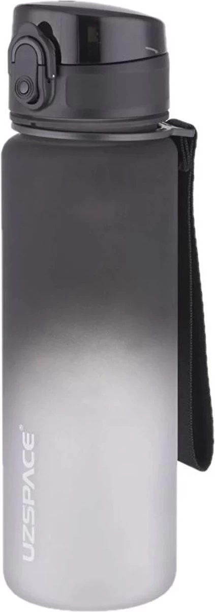 Sport & Outdoor Drinkfles, Waterfles, Sportfles, 500 Ml, Zwart/Wit (Nieuwe Editie), Tritan, BPA-vrij, Gym, Loop, Wandel, Yoga, Tennis, Voetbal, Gift, Cadeau, Miracle Shop