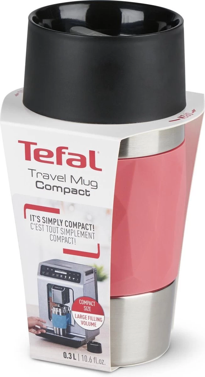 Tefal Compact Travel Mug Compact Thermosfles - 0,3 L - Koraal - Afbeelding 11