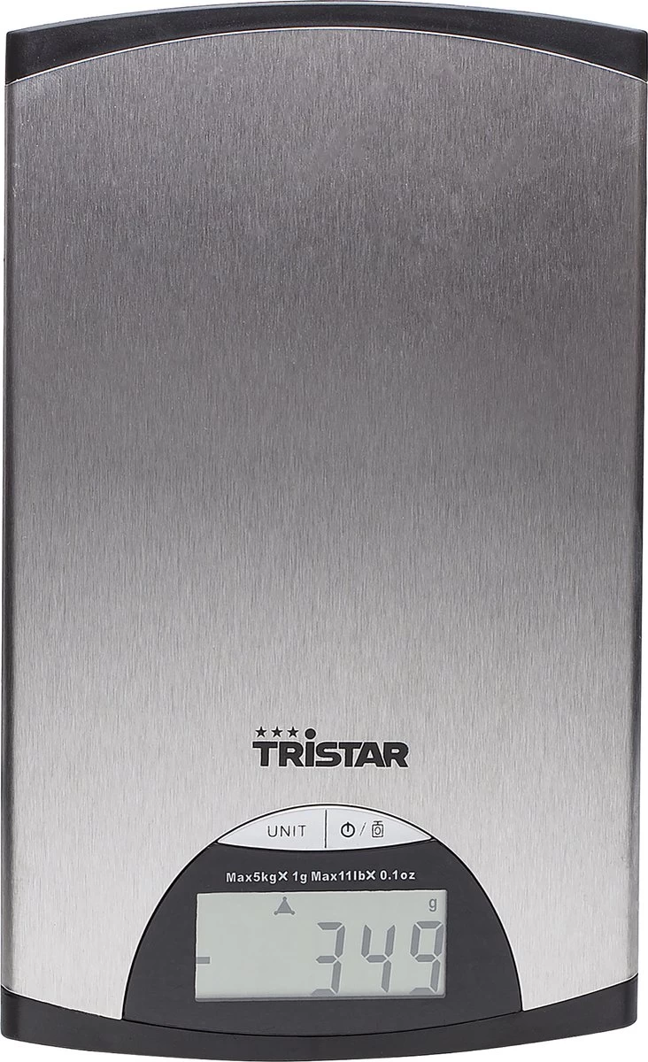 Tristar KW-2435 Keukenweegschaal – 5 Kilogram – Weegschaal Keuken Digitaal - RVS