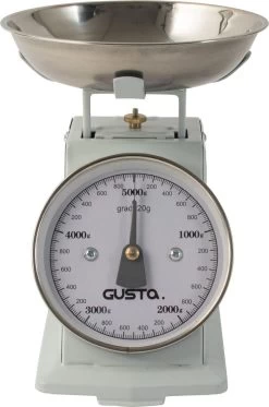 Gusta - Keukenweegschaal - Licht Blauw - Retro/Vintage - RVS - 19x14,5x16,5cm