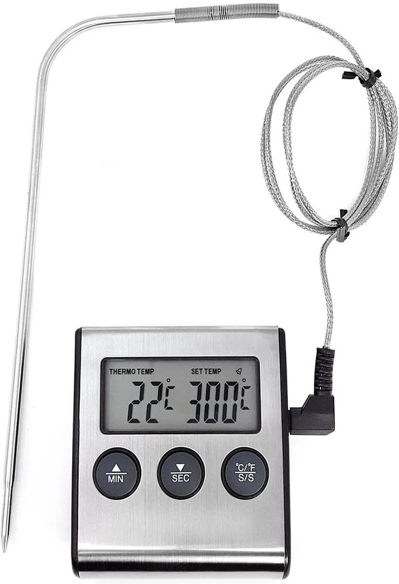 Imtex- Digitale Vlees Thermometer Met Timer - RVS - Keukenthermometer - Afbeelding 5