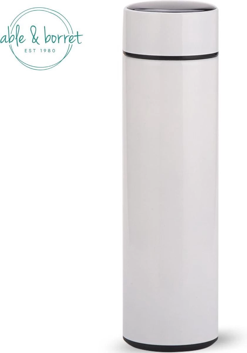 Thermoskan - Thermosfles 500 Ml - Temperatuur Display - 500 Ml - RVS - Wit - Able & Borret - Afbeelding 3