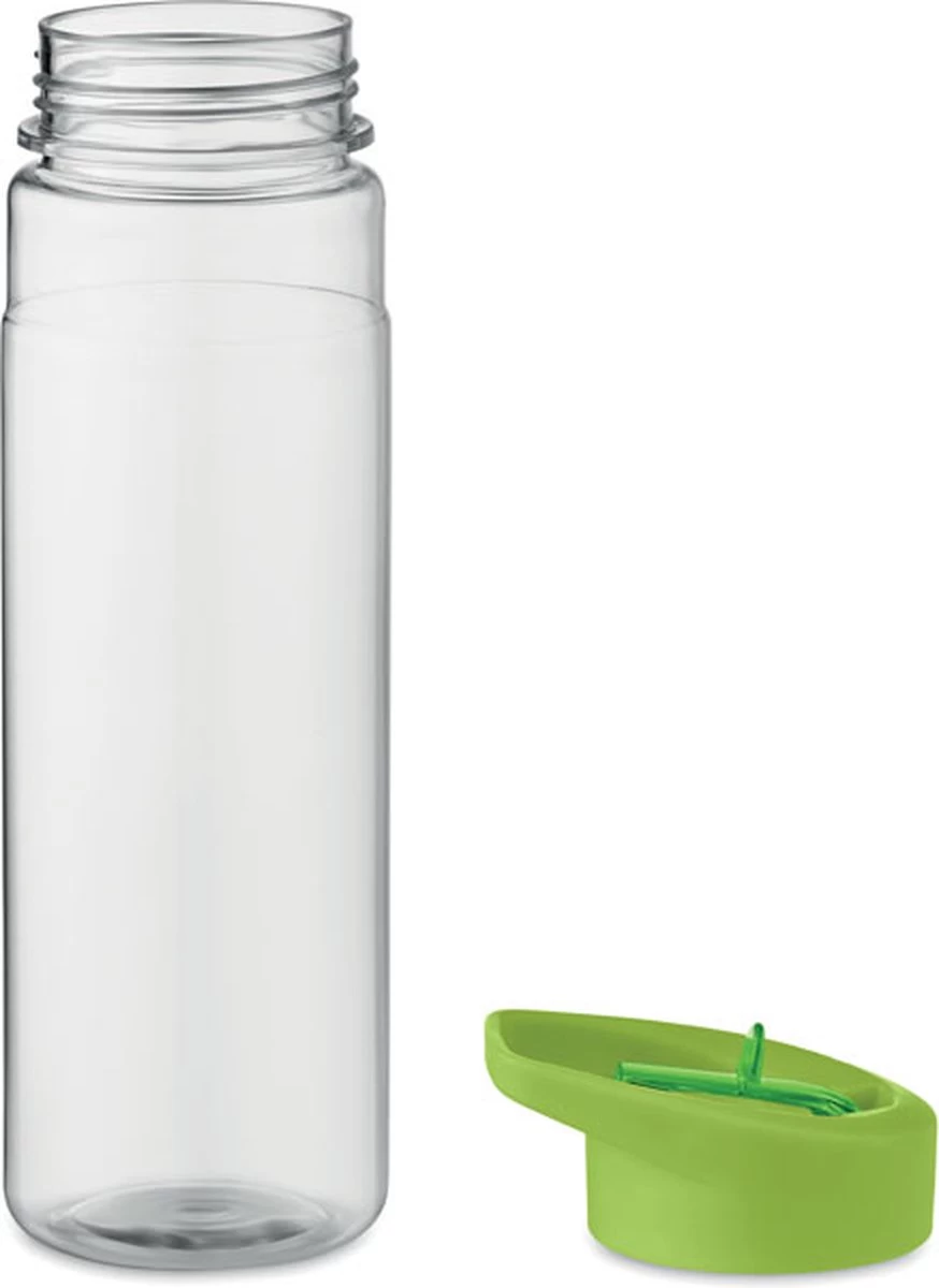Merkloos Drinkfles Met Rietje - Waterfles - Drinkfles Volwassenen - Flip-top Deksel - RPET - Polypropyleen - 650ML - Groen - Afbeelding 4