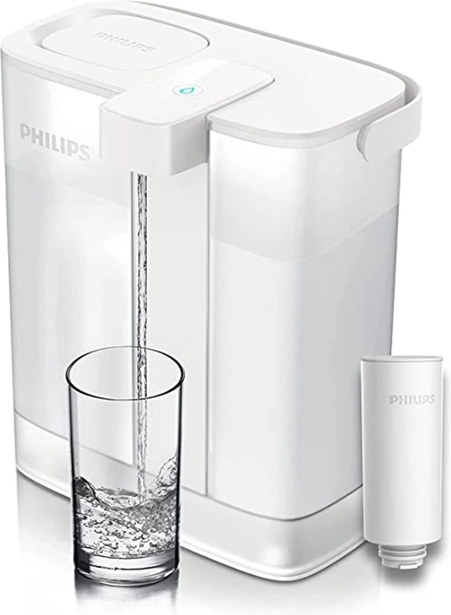 Philips Water Instant Water Filter - 3 L Inhoud, 1 L/min Snelle Doorstroming, Oplaadbaar Via USB-C