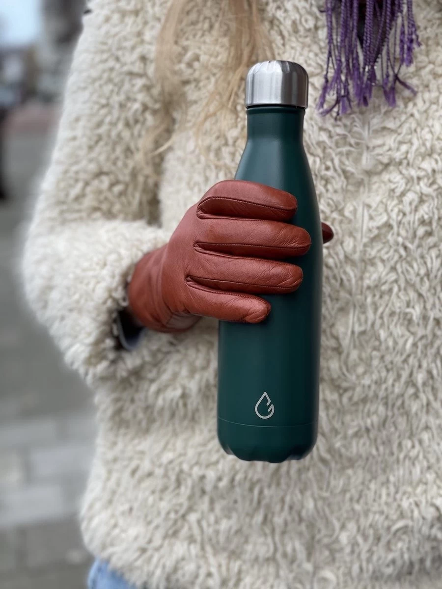 Wattamula Design Eco RVS Drinkfles - Mosgroen - Extra Dop Met Rietje En Carrier - 500 Ml - Waterfles - Thermosfles - Sport - Afbeelding 3