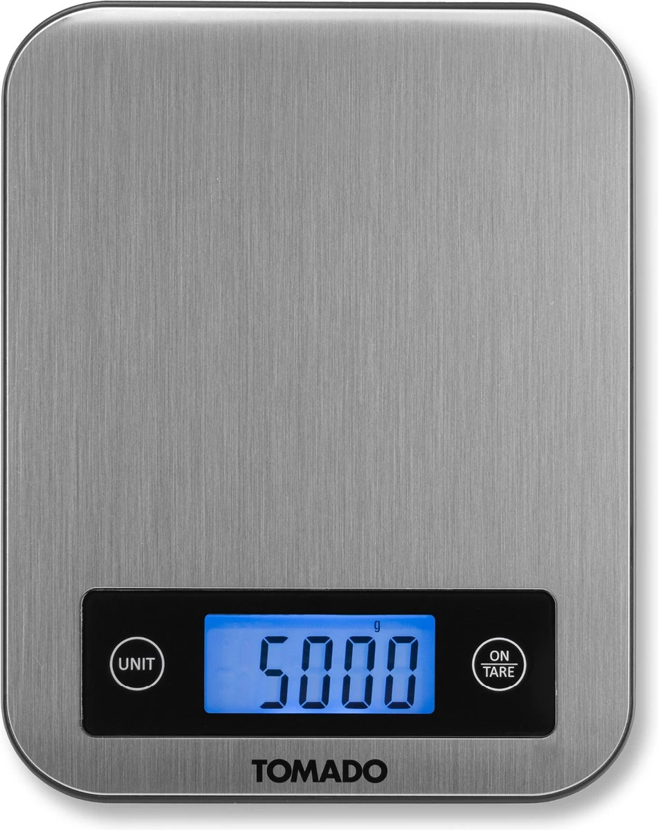 Tomado TKS0101S - Digitale Precisie Keukenweegschaal - Weegvermogen Tot 10 KG - Incl. Batterijen - RVS - Afbeelding 3