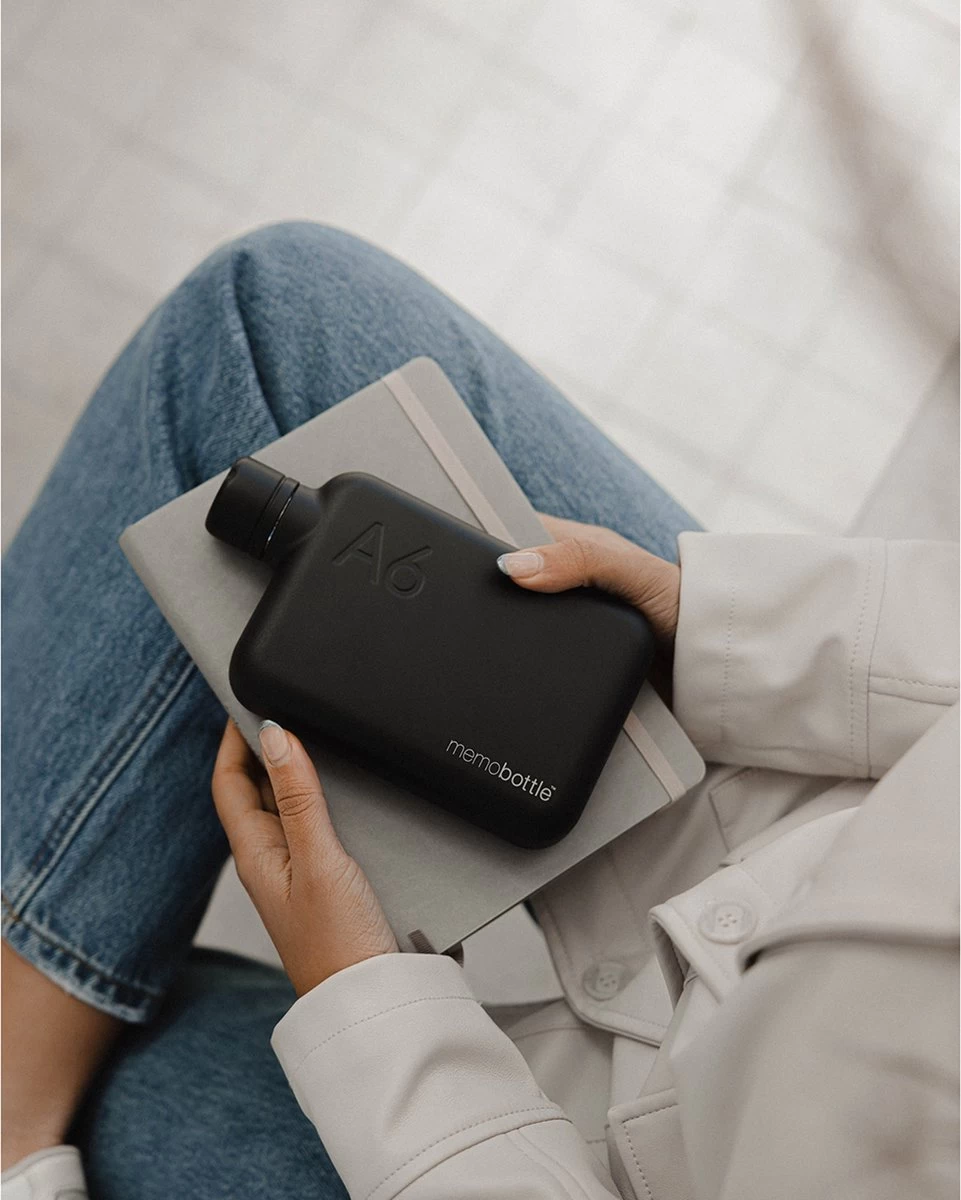Memobottle A6 Bottle Stainless Steel 500ml Black - Afbeelding 2